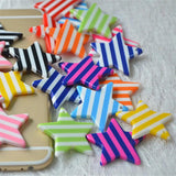 10Pcs Cartoon Striped Star Charm Colorful Pendant DIY Jewelry Making