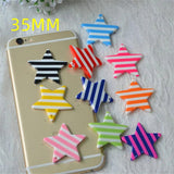 10Pcs Cartoon Striped Star Charm Colorful Pendant DIY Jewelry Making