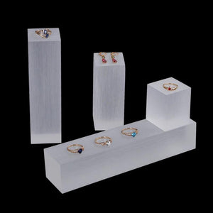 Acrylic Square Block Stamping Jewelry Stand Organizer Tray