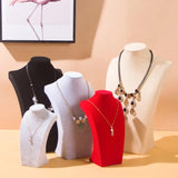 Velvet Necklace Display Bust PU Leather Mannequin Pendant Display