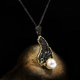 Boho Style Necklace Zircon Pearl Pendant Chain Jewelry