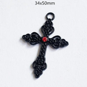 6pcs Cross DIY Pendant Necklace Bracelet Earrings Charms Supplies