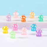 10pcs Glow Mushroom Charms for Jewelry Making Noctilucent Pendant