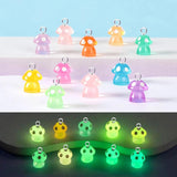 10pcs Glow Mushroom Charms for Jewelry Making Noctilucent Pendant