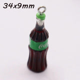 10Pcs 3D Drink Bottle Resin Charms for Jewelry Making DIY Bulk