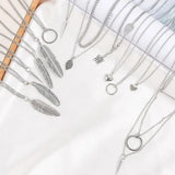 3Pcs Love Heart Lock Key Cross Pendant Necklace Set