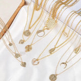3Pcs Love Heart Lock Key Cross Pendant Necklace Set