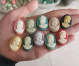 15pcs 18x25mm Resin Beauty Head Cabochon Charm Kit