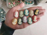 15pcs 18x25mm Resin Beauty Head Cabochon Charm Kit