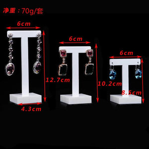 3 Acrylic Earrings Display Holder Jewelry T Shape Showcase