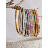 Colorful CZ Stainless Steel Bracelet Bangle Women Jewelry