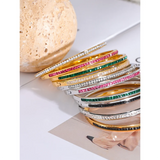 Colorful CZ Stainless Steel Bracelet Bangle Women Jewelry