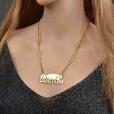 Custom Men's Name Necklace Stainless Steel Motorcycle Car Nameplate Pendant