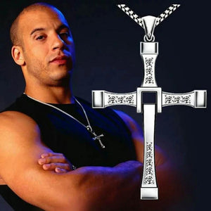 Rhinestone Cross Necklace Crystal Jesus Pendant Men's Jewelry