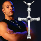 Rhinestone Cross Necklace Crystal Jesus Pendant Men's Jewelry
