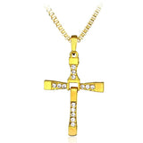 Rhinestone Cross Necklace Crystal Jesus Pendant Men's Jewelry