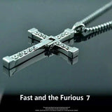 Rhinestone Cross Necklace Crystal Jesus Pendant Men's Jewelry