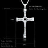 Rhinestone Cross Necklace Crystal Jesus Pendant Men's Jewelry