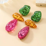 Colorful Resin Dangle Earrings - Z-Style Multi-layered