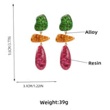 Colorful Resin Dangle Earrings - Z-Style Multi-layered