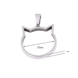 10pcs Cat Face Open Bezel Charms 20mm Set