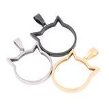 10pcs Cat Face Open Bezel Charms 20mm Set
