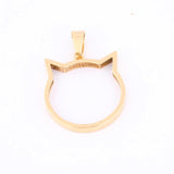 10pcs Cat Face Open Bezel Charms 20mm Set