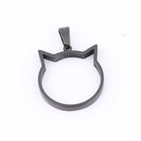 10pcs Cat Face Open Bezel Charms 20mm Set