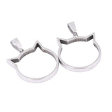 10pcs Cat Face Open Bezel Charms 20mm Set