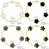 Silver Lucky Flower Clover Bracelet Natural Gem Hot