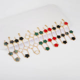 Silver Lucky Flower Clover Bracelet Natural Gem Hot
