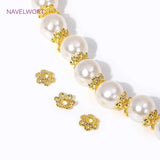 Flower Beads Caps 18K Plated Brass for Jewelry Making