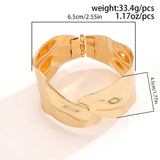 Irregular Metal Concave Cuff Wide Bangles for Women