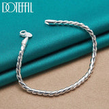 925 Sterling Silver 4mm Snake Chain Bracelet for DIY Wedding Jewelry