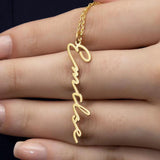 Custom Vertical Name Pendant Necklace Personalized Jewelry