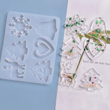 Christmas Pendant Silicone Mold Crystal Epoxy Resin Mold Xmas Tree Elk Shape