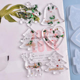 Christmas Pendant Silicone Mold Crystal Epoxy Resin Mold Xmas Tree Elk Shape