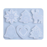 Christmas Pendant Silicone Mold Crystal Epoxy Resin Mold Xmas Tree Elk Shape