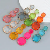 Resin Geometric Dangle Earrings for Women
