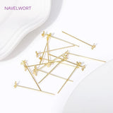 18K Gold Butterfly Flat Pins for DIY Jewelry Making