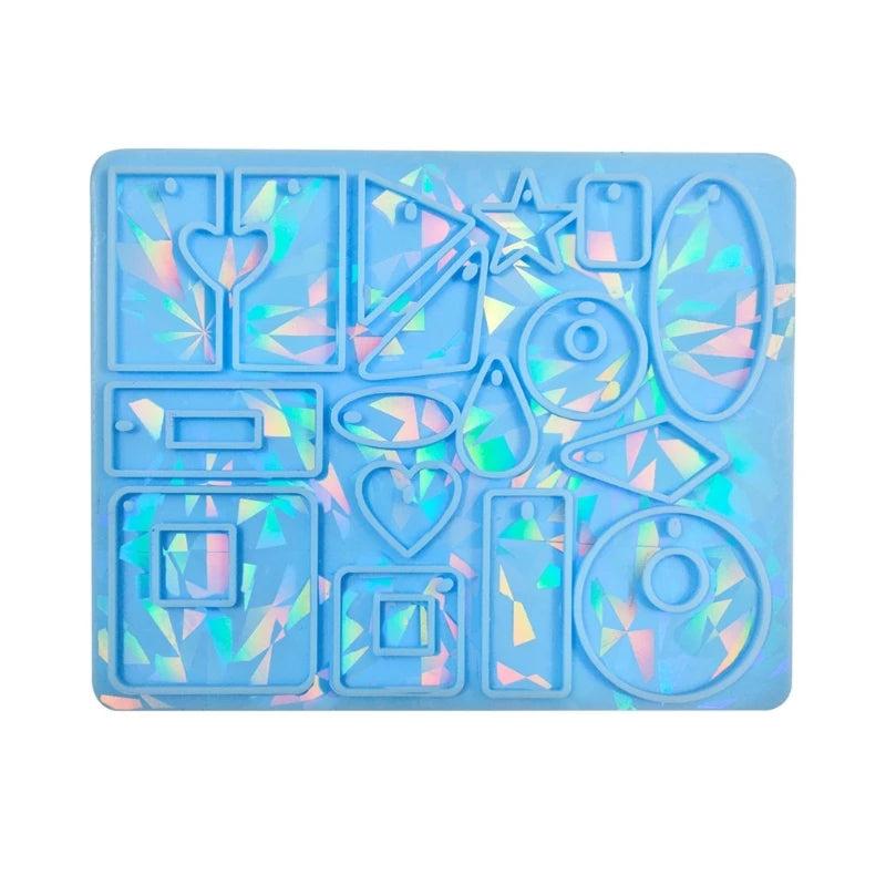 Irregular Silicone Mold Holographic Epoxy Resin Keychain DIY Jewelry Tool