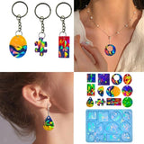 Irregular Silicone Mold Holographic Epoxy Resin Keychain DIY Jewelry Tool