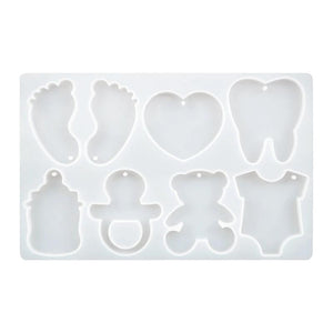 Foot Bear Heart Shape Necklace Jewelry Epoxy Silicone Mould