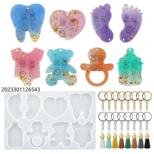 Foot Bear Heart Shape Necklace Jewelry Epoxy Silicone Mould