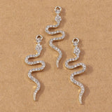 10pcs Crystal Snake Charms Pendants DIY Jewelry Findings