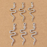 10pcs Crystal Snake Charms Pendants DIY Jewelry Findings