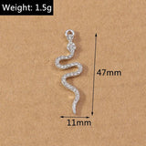 10pcs Crystal Snake Charms Pendants DIY Jewelry Findings