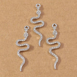 10pcs Crystal Snake Charms Pendants DIY Jewelry Findings