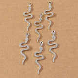 10pcs Crystal Snake Charms Pendants DIY Jewelry Findings