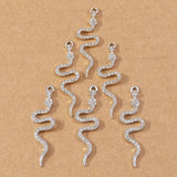 10pcs Crystal Snake Charms Pendants DIY Jewelry Findings